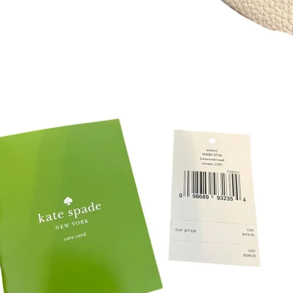 Kate Spade Cream Boxwood Road Aubrey Satchel Bag w/ Dust Bag